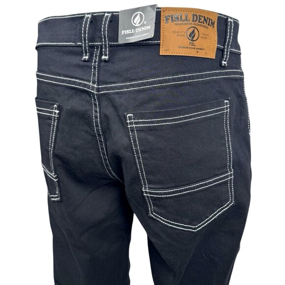 LA Lakers Mens 38X32 FISLL NBA Denim Jeans Black Basketball Kobe Lebron New - Picture 6 of 10